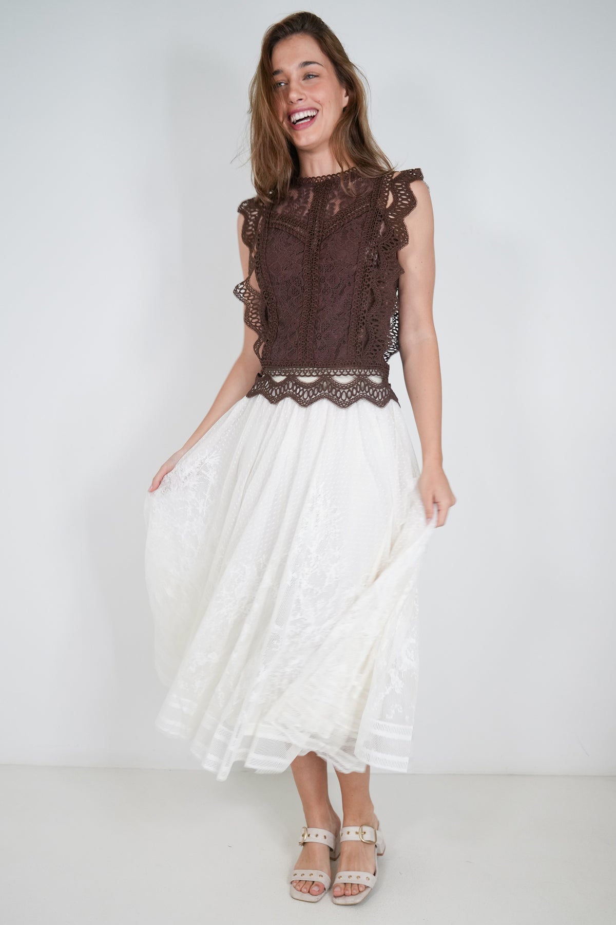 Cream Lace Natalie Skirt