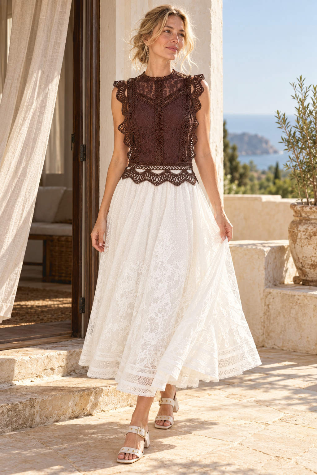 Cream Lace Natalie Skirt