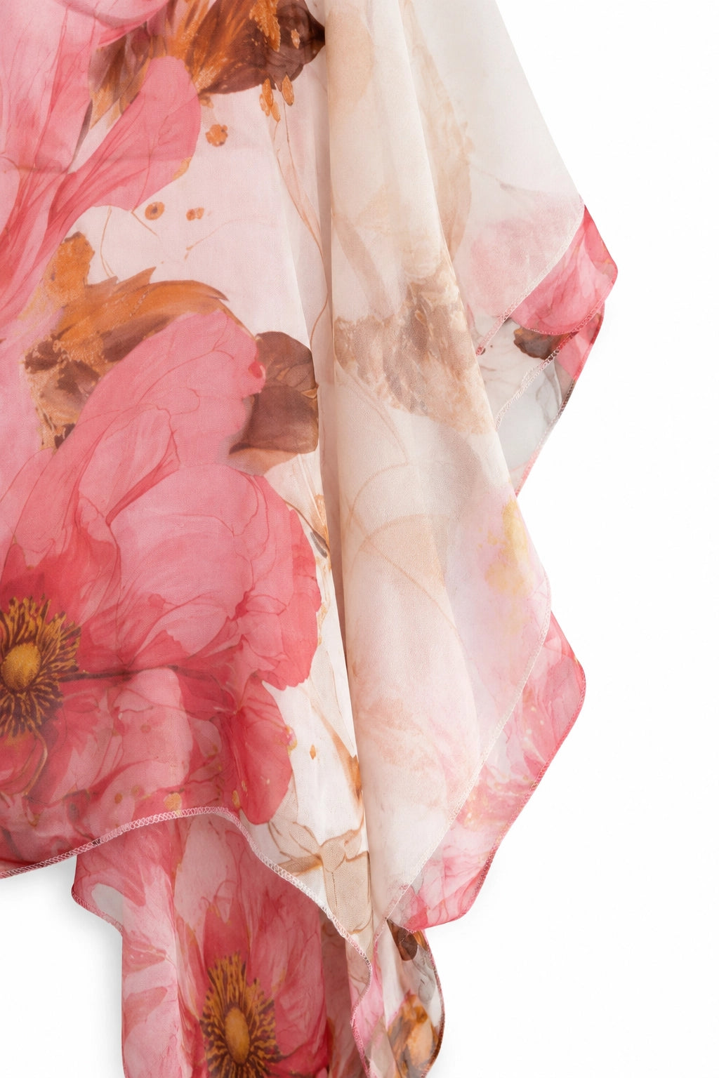 Cream and Blush Savanna Silk Poncho