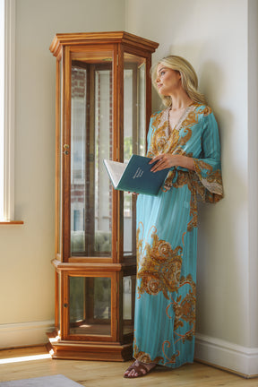 Turquoise/Gold Boho Dress