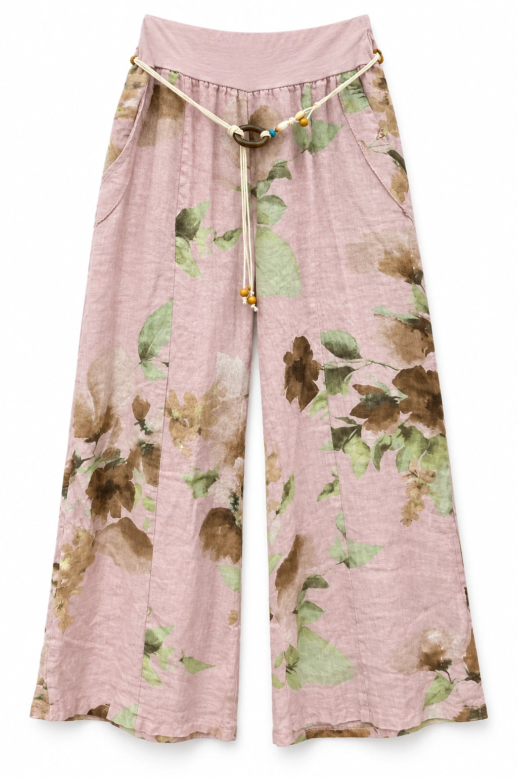 Blush Amelia Flower Print Linen Pant