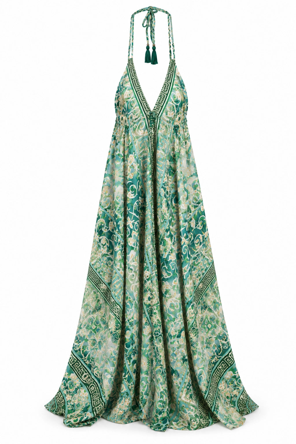 Green Grecian Halter Dress