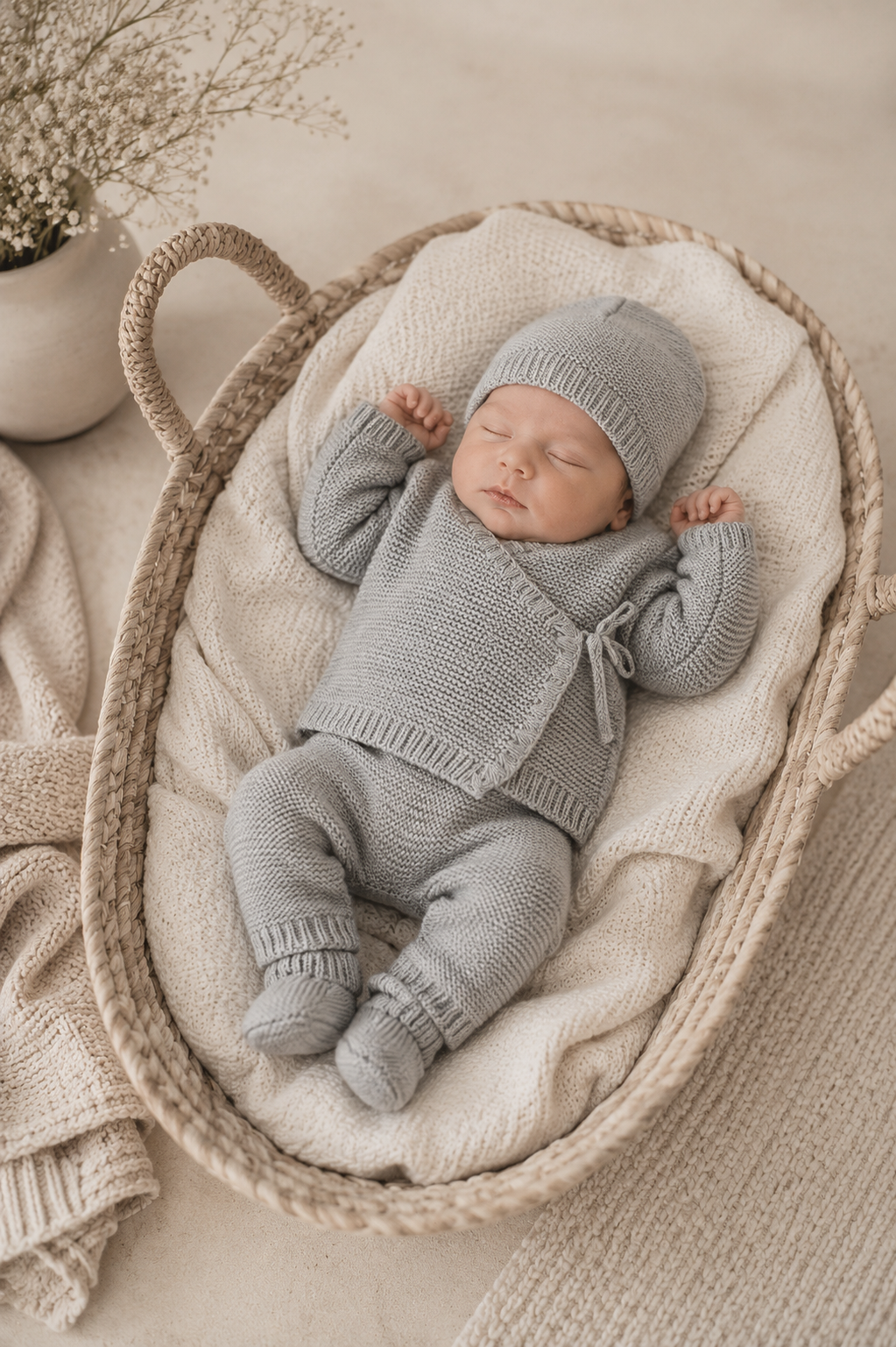 Grey Wrap Knit Set
