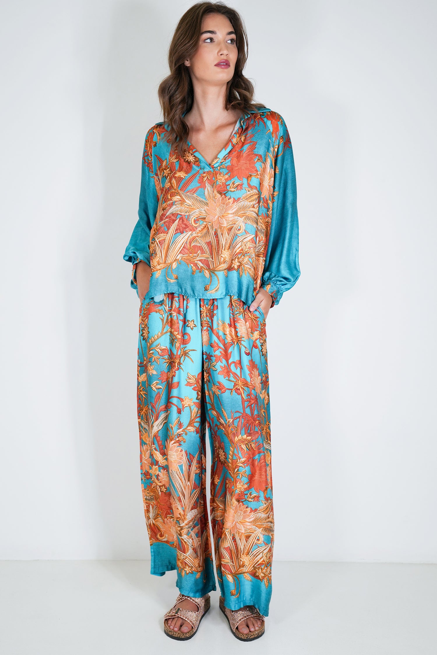 Turquoise Rust Toni Blouse
