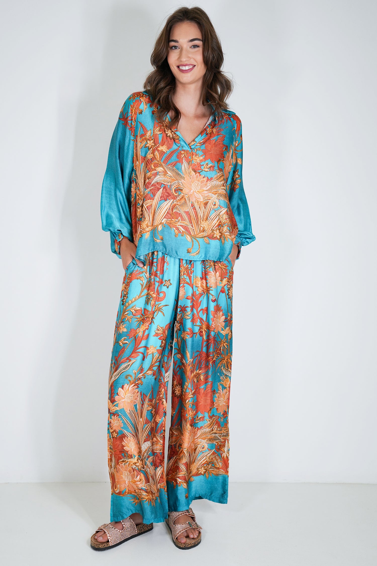 Turquoise Rust Toni Blouse