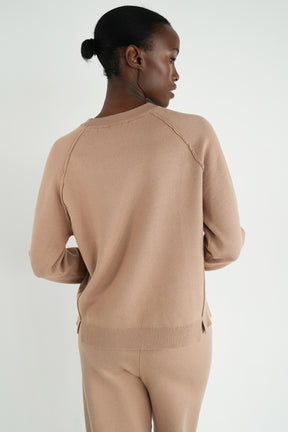 Beige/Gold Button Jumper