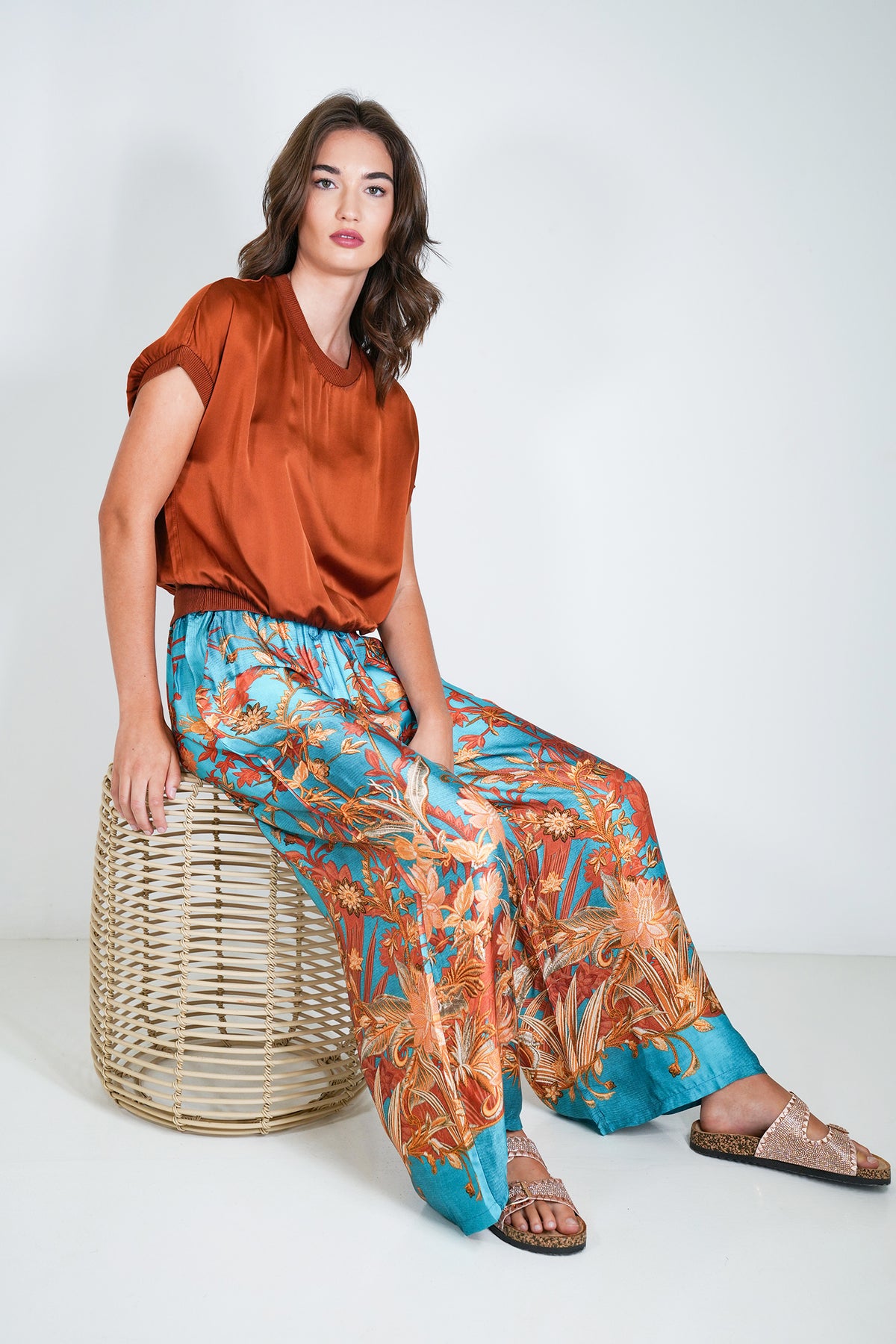 Turquoise Rust Toni Pant