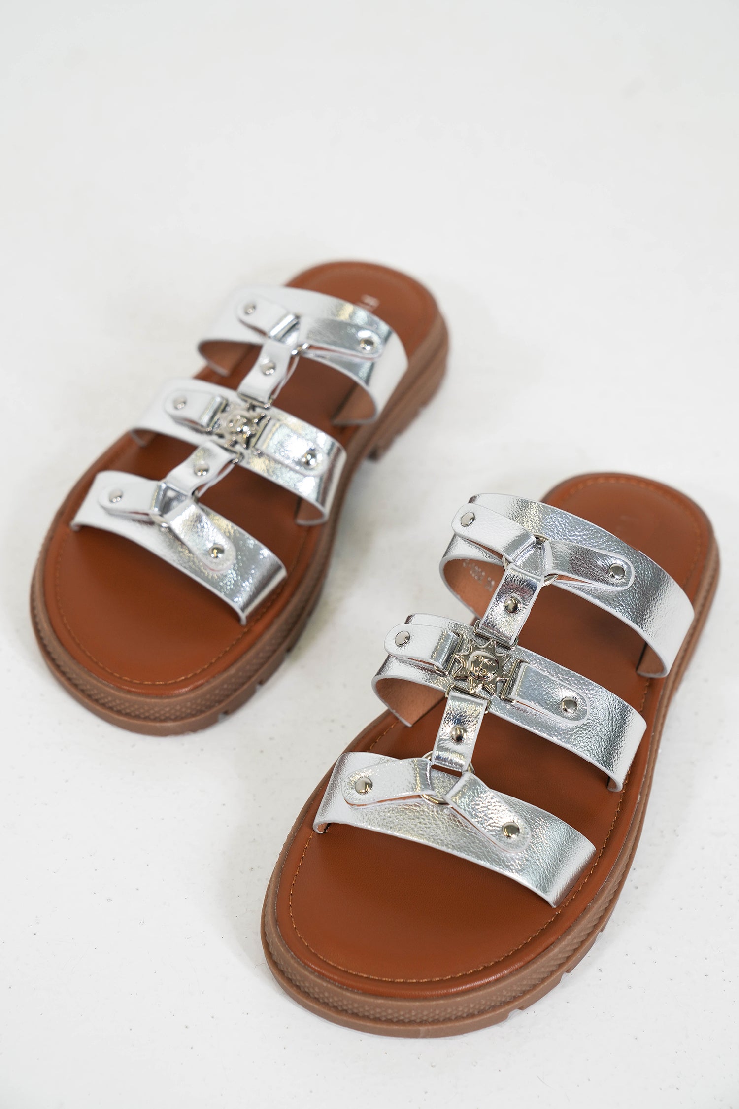 Silver Jordy Sandal, silver strappy summer sandal from Something Pretty, alternative view