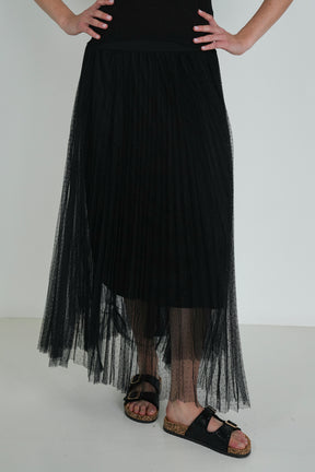 Black Spot Mesh Skirt