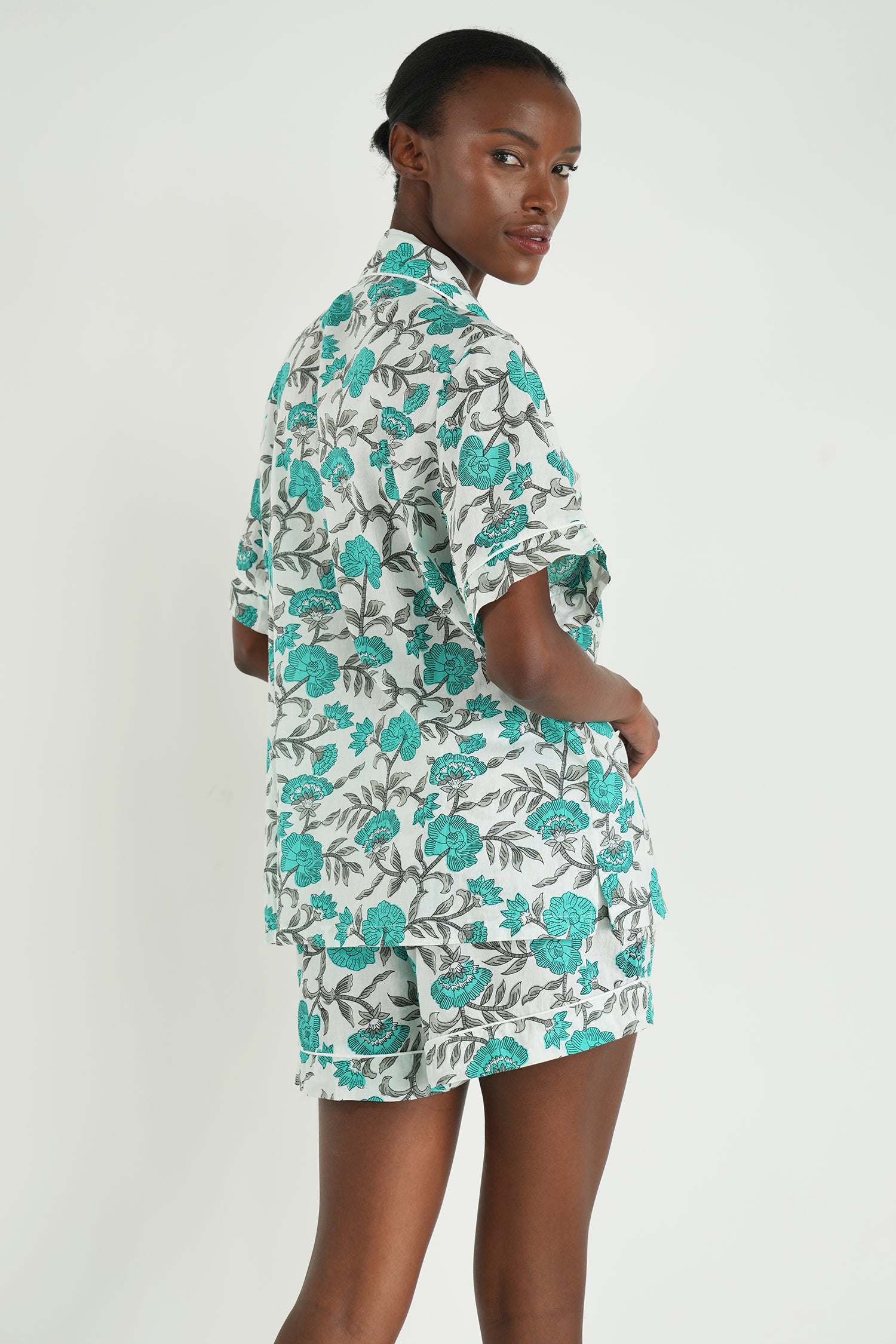 White/Sage Shorts Set PJs