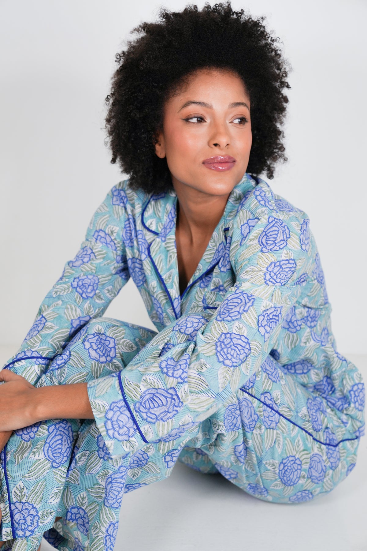 Cobalt Floral Pajamas
