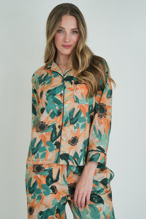 Teal Floral Long Set PJ