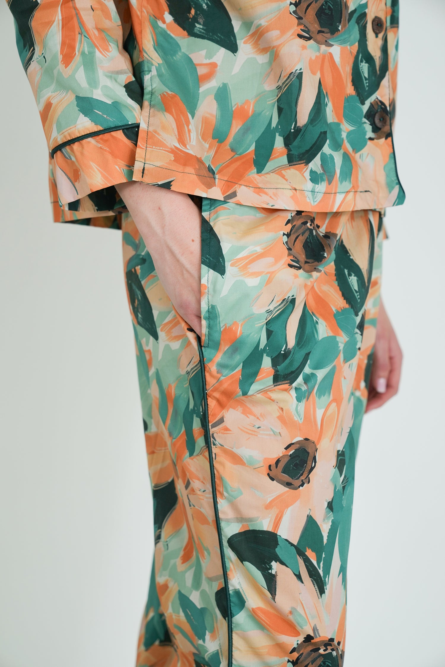 Teal Floral Long Set PJ