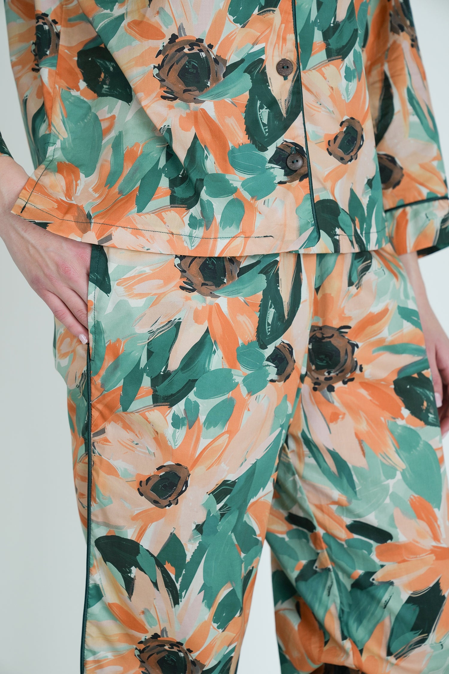 Teal Floral Long Set PJ