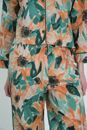 Teal Floral Long Set PJ