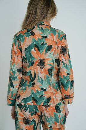 Teal Floral Long Set PJ