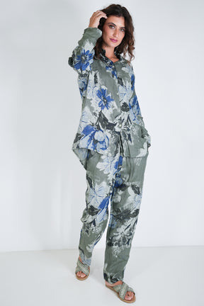 Olive Delphine Linen Shirt