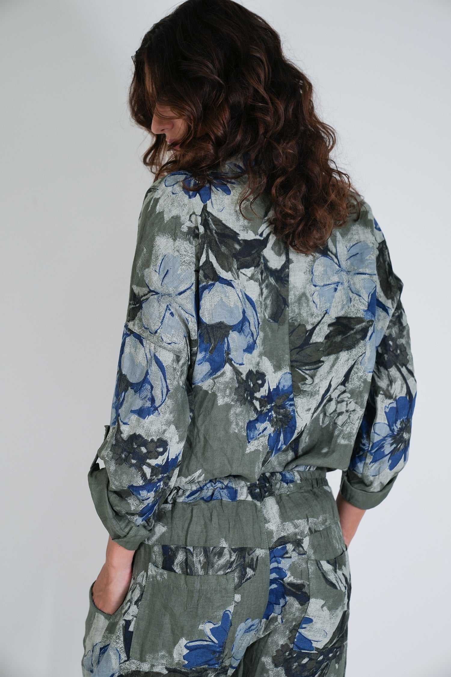 Olive Delphine Linen Shirt