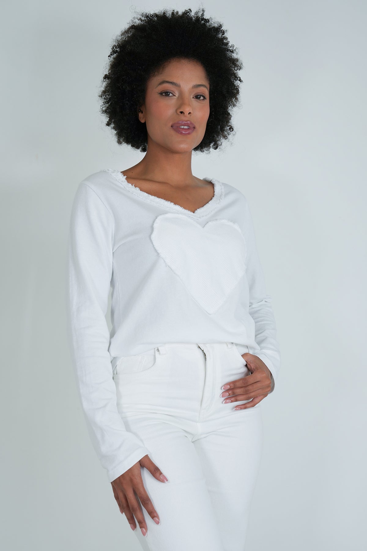 White Heart V Top
