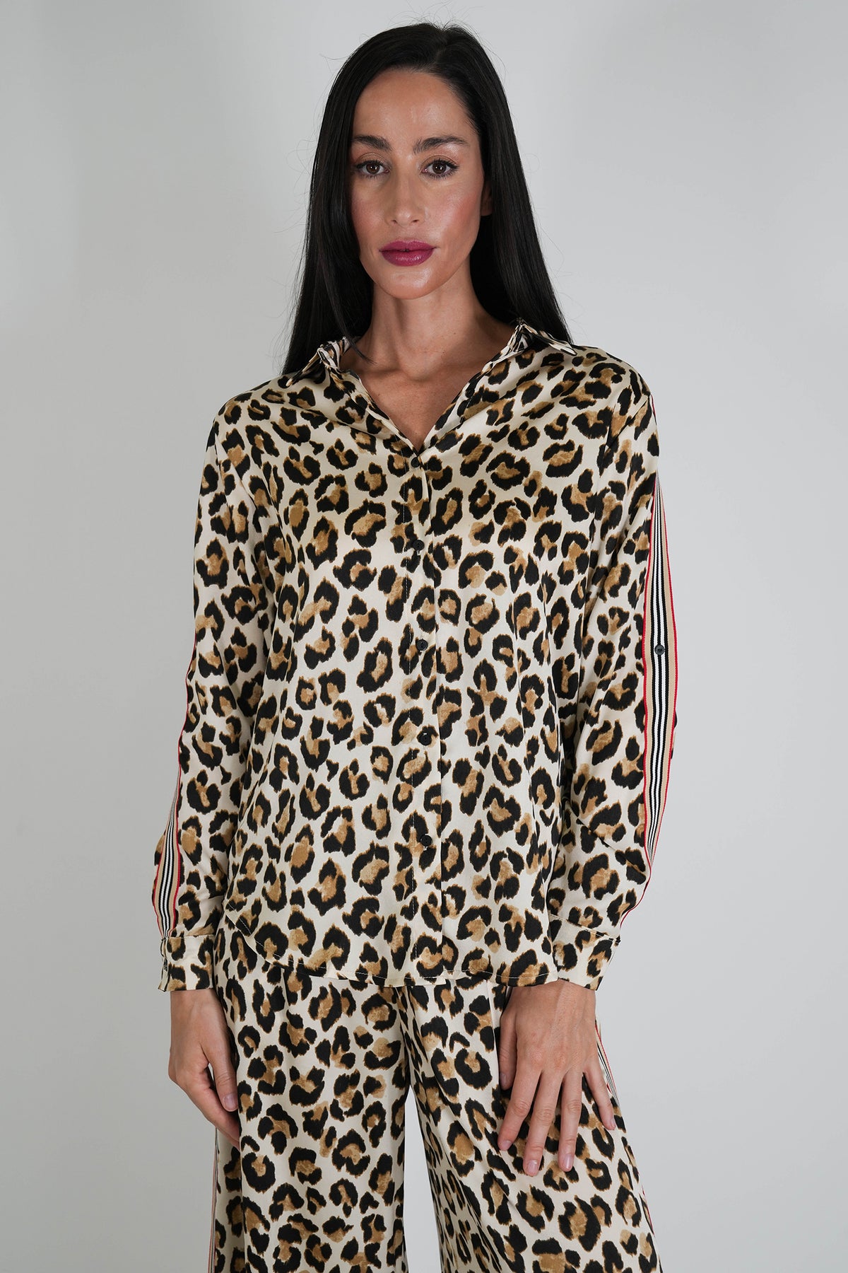 Leopard Striped Blouse