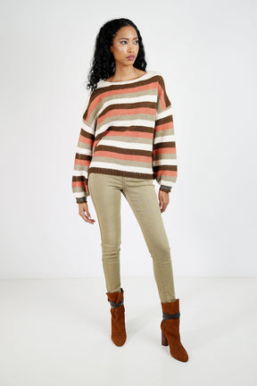 Rust and Chocolate Striped Jumper