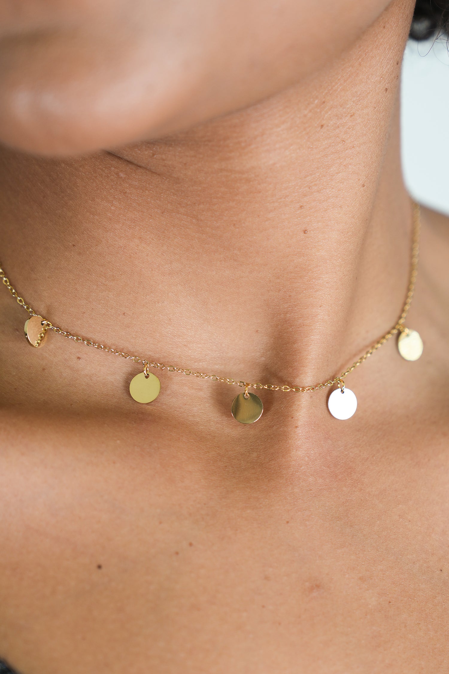 Gold Disc Charm Necklace, necklace from Something Pretty, alternative view