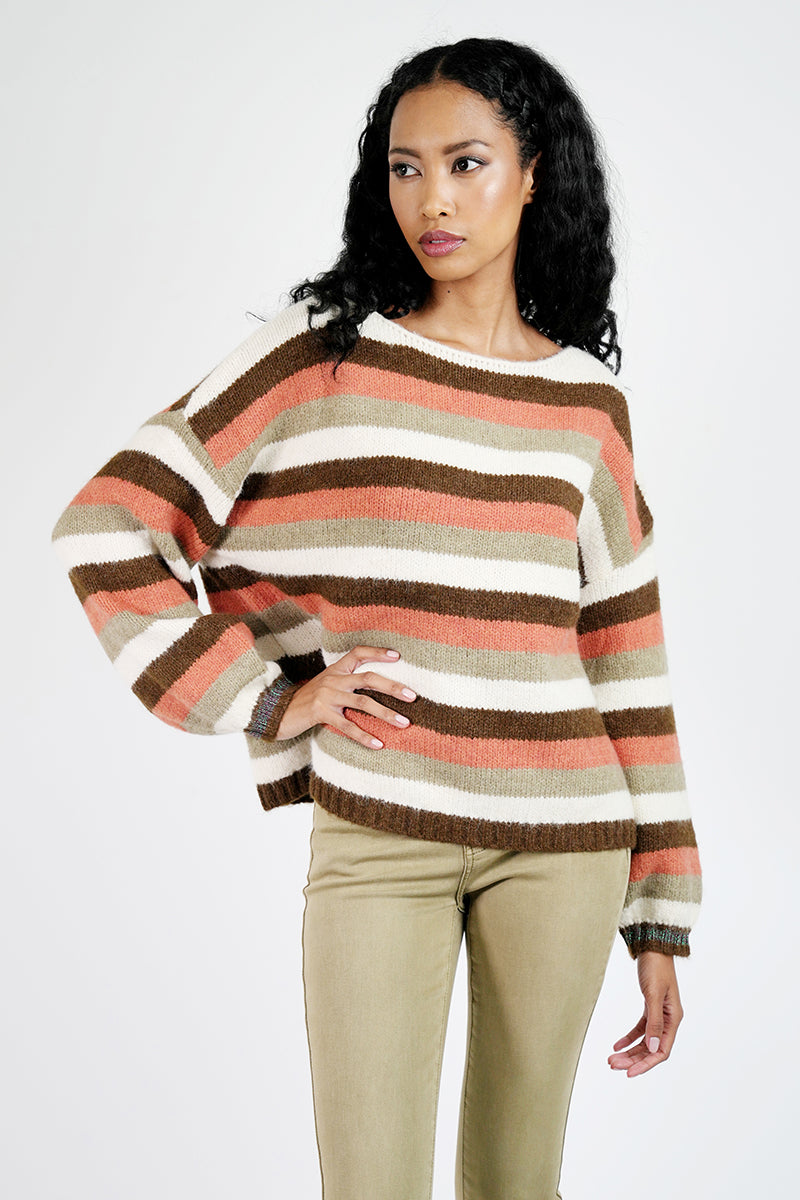 Rust and Chocolate Striped Jumper