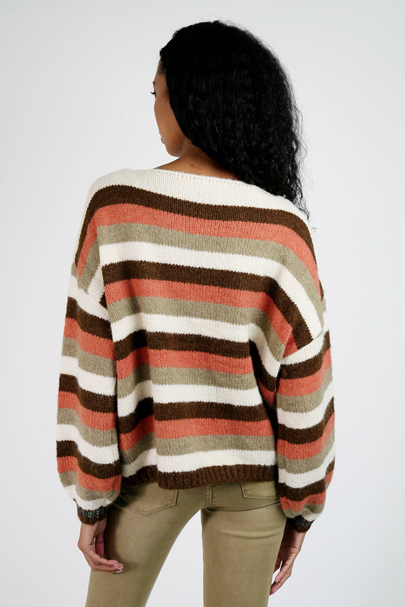 Rust and Chocolate Striped Jumper