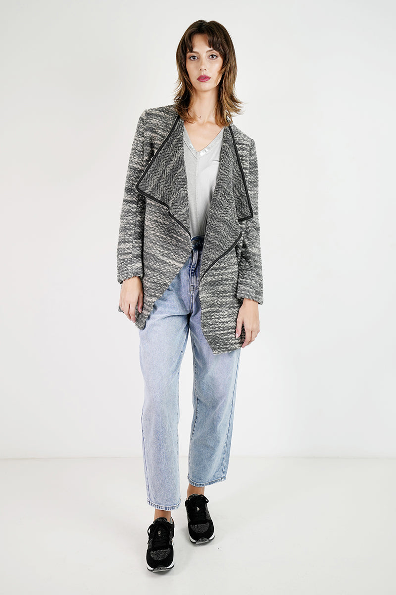 Grey Wool Hanky Cardigan