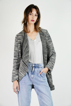 Grey Wool Hanky Cardigan