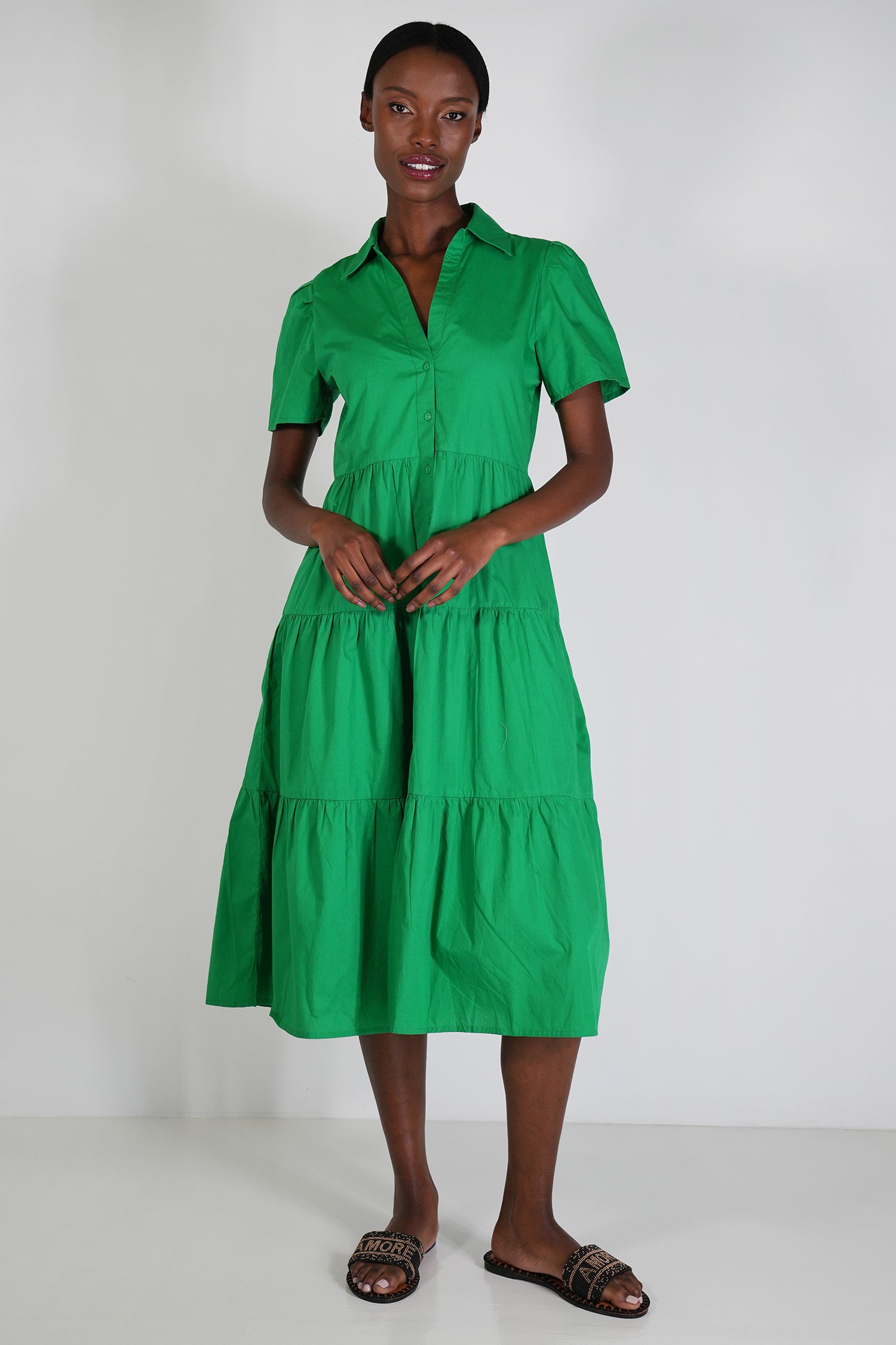 Green Shirt Dress