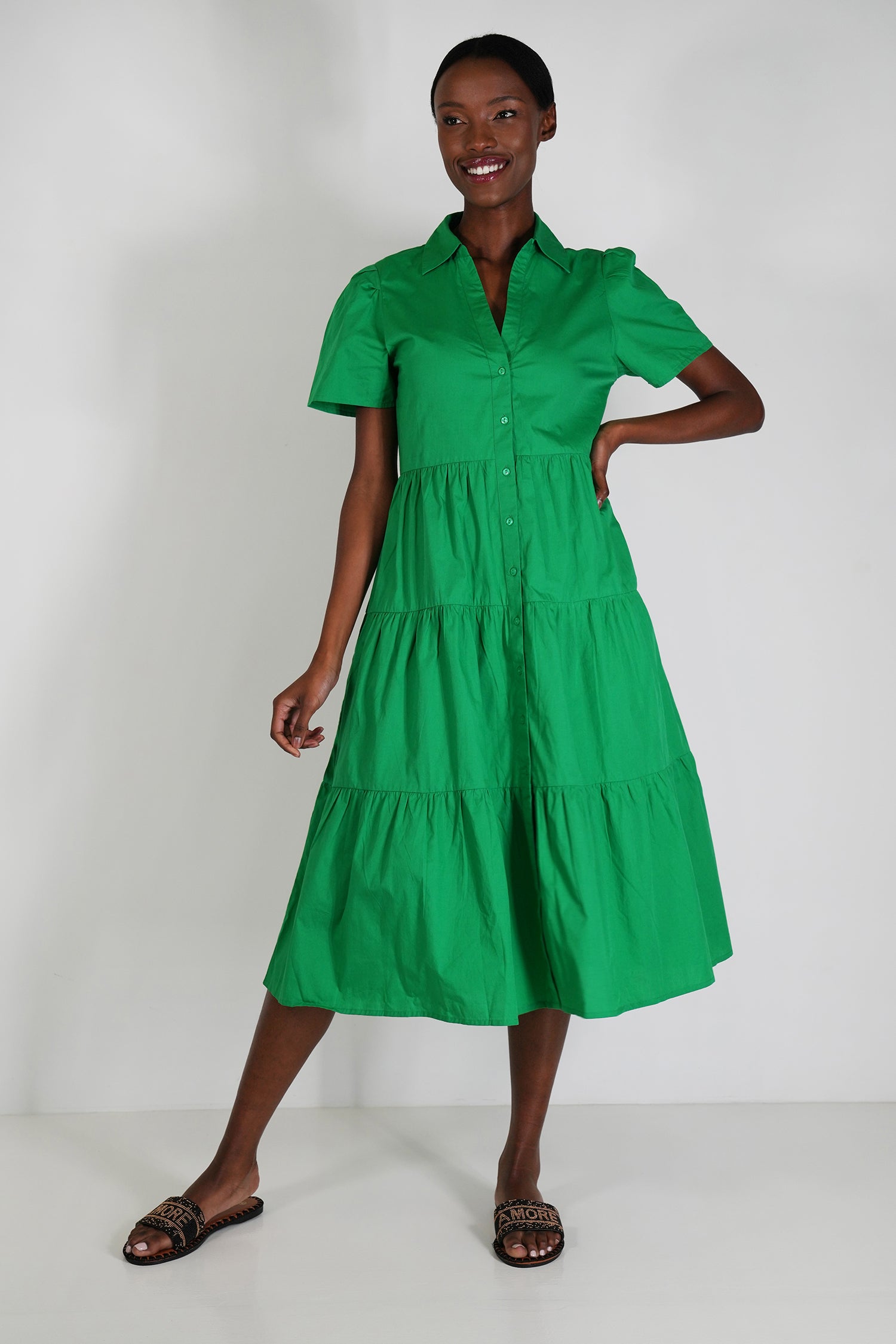 Green Shirt Dress