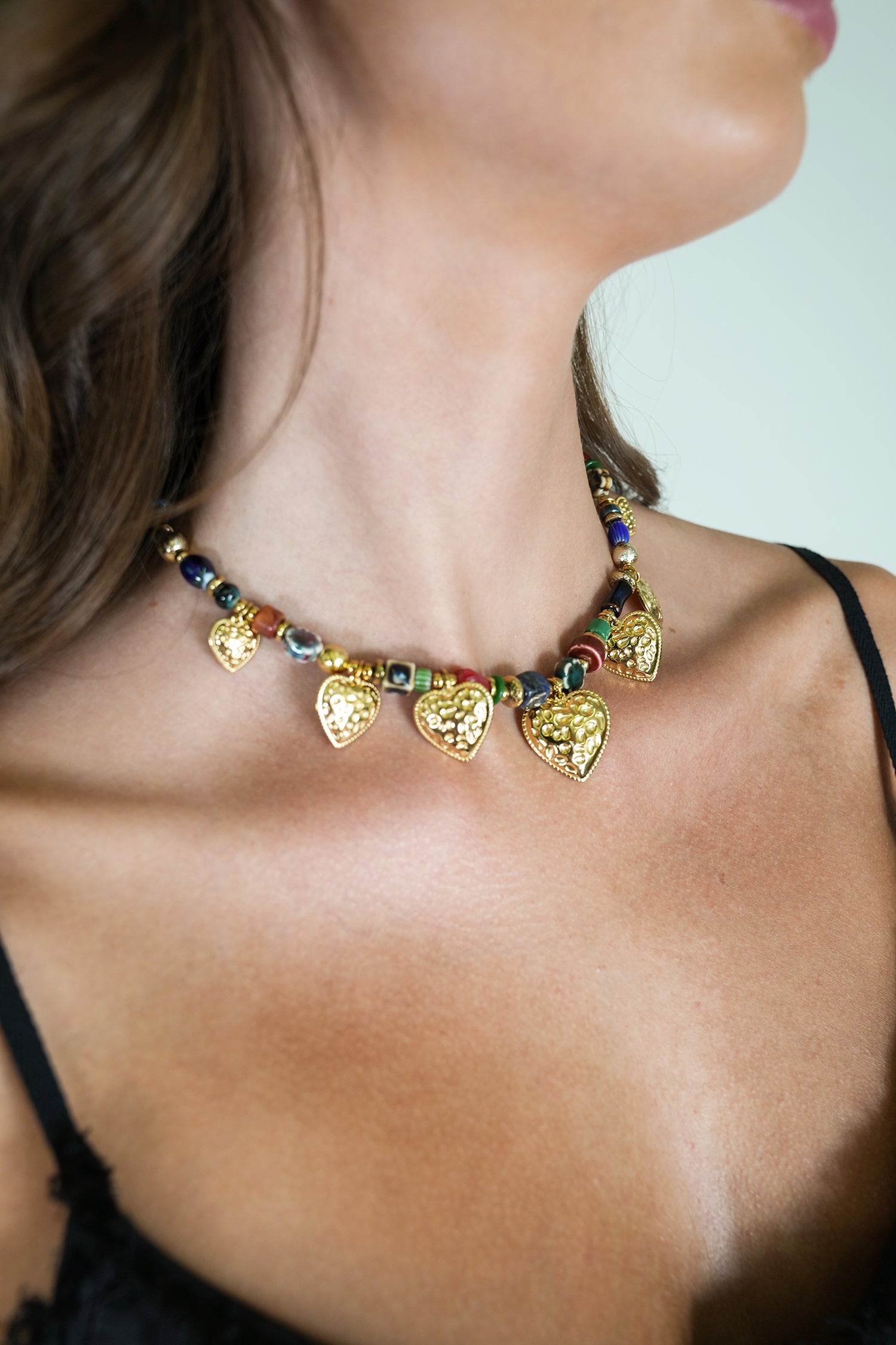 Colourful Heart Necklace, necklace from Something Pretty, alternative view