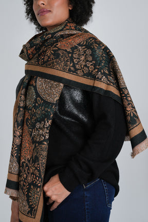 Black and Taupe Shakira Scarf