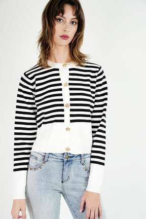 Black Striped Kate Cardigan