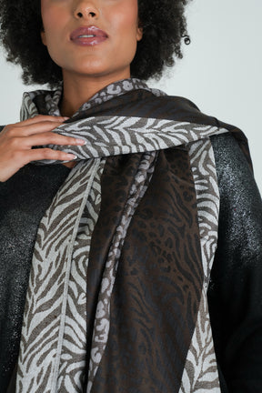 Black Leopard Linda Scarf