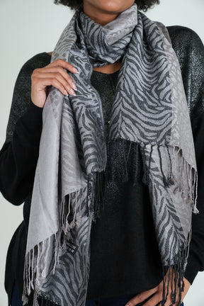 Grey Leopard Linda Scarf