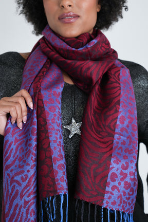 Burgundy Leopard Linda Scarf