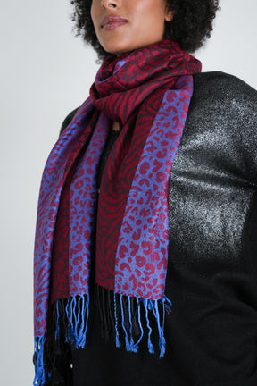 Burgundy Leopard Linda Scarf