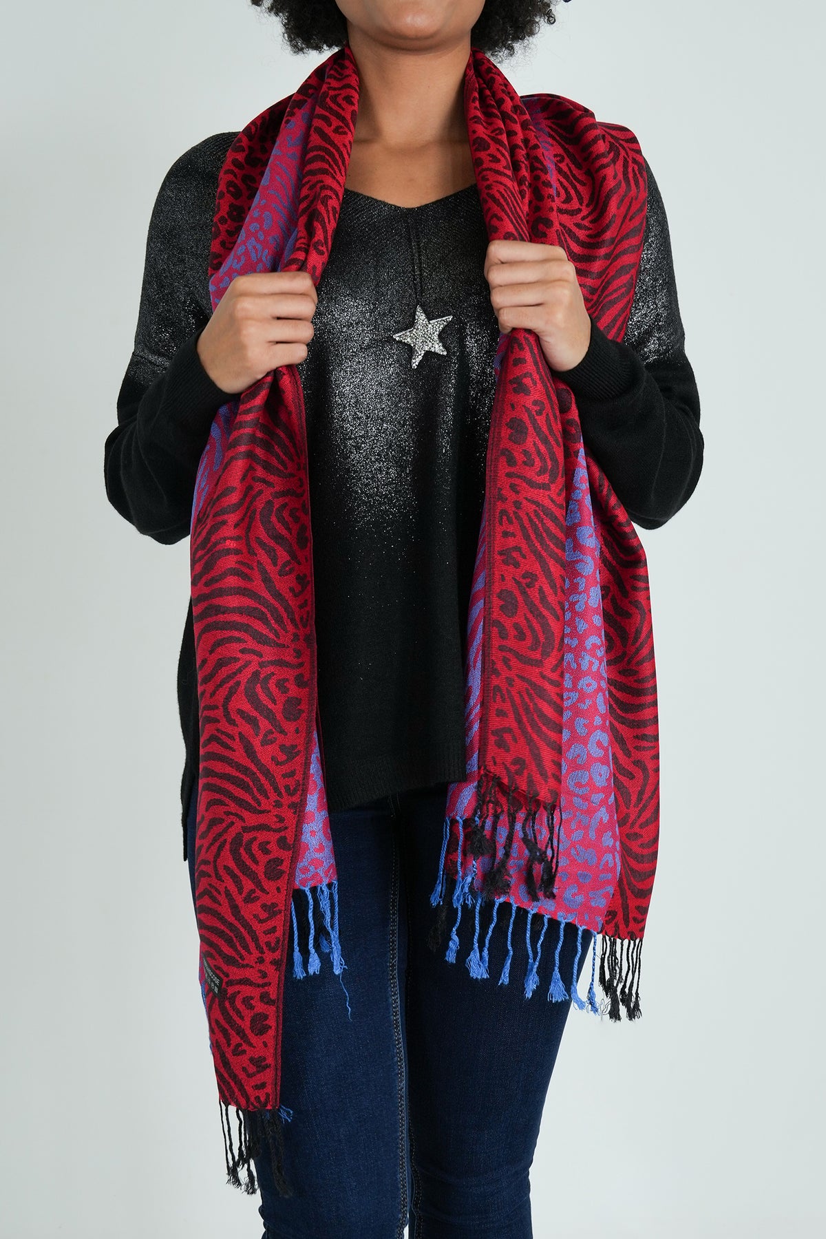 Red Leopard Linda Scarf