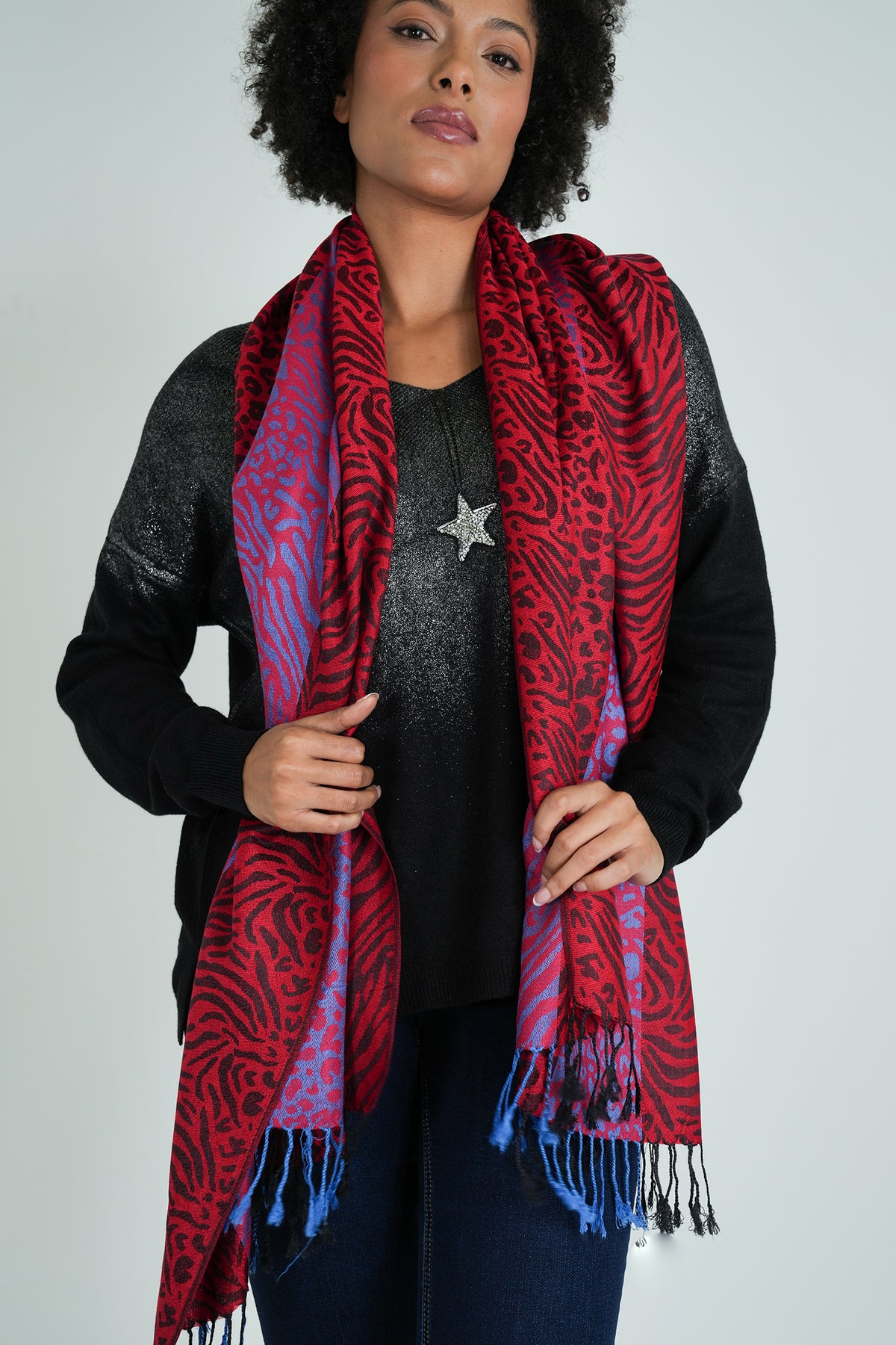 Red Leopard Linda Scarf