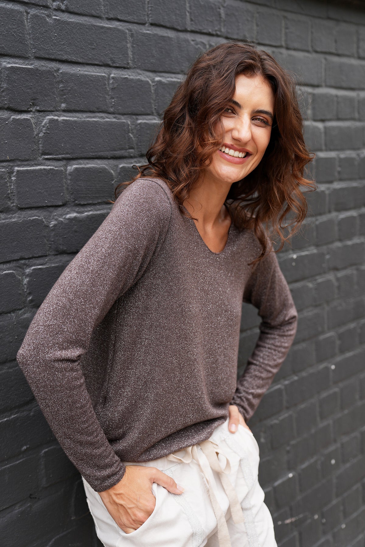 Chocolate Sparkly Knit