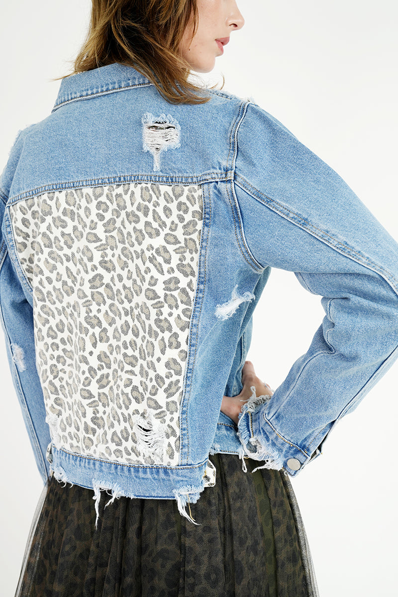 Leopard Denim Jacket