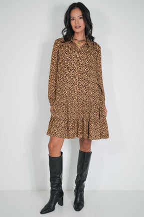Beige Winter Leopard Tunic