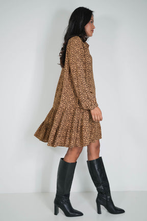 Beige Winter Leopard Tunic