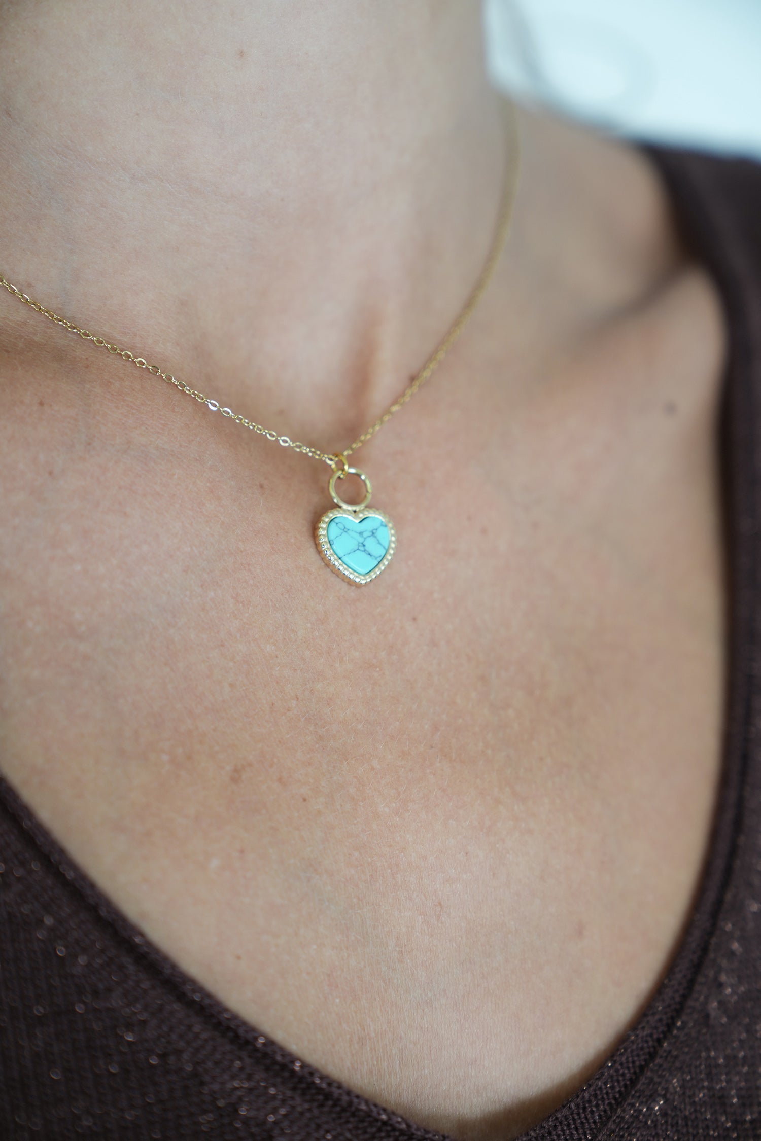 Turquoise Love Necklace, necklace from Something Pretty, alternative view