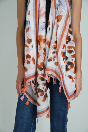 Rust Leopard scarf