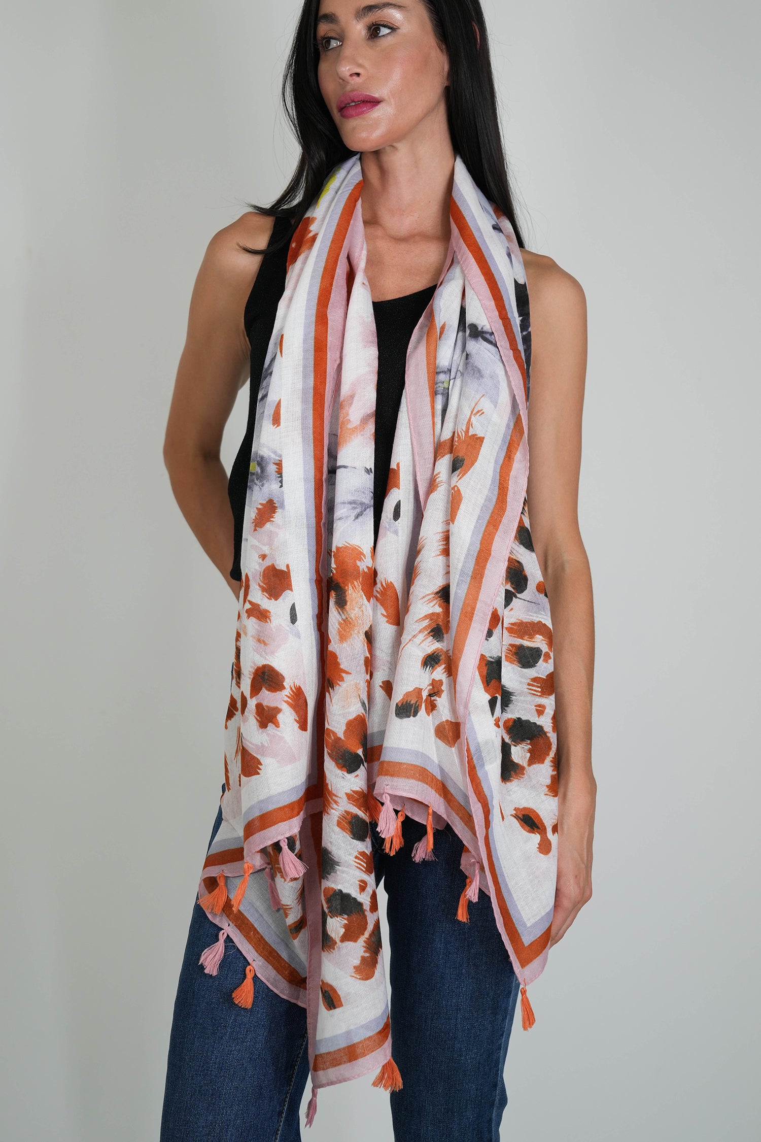 Rust Leopard scarf