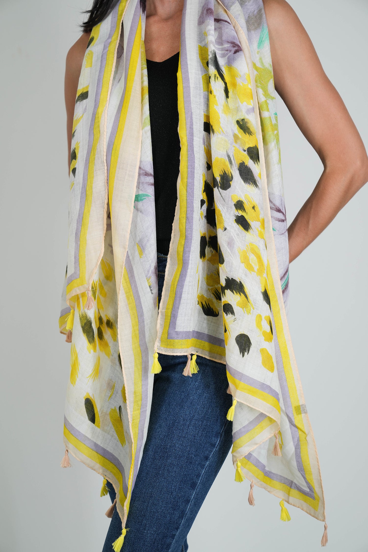 Yellow Leopard Scarf