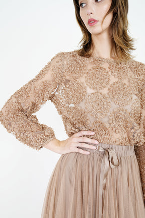 Taupe Mesh Skirt